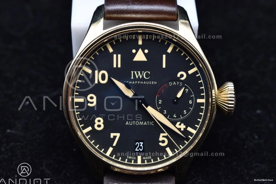 Strap 1:1 on A Real Edition Bronze Minimalist 519 Pilot Big IW501005 Leather ZF Brown Black Dial Best 0302